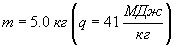 m = 5.0 кг (q = 41 МДж/кг)