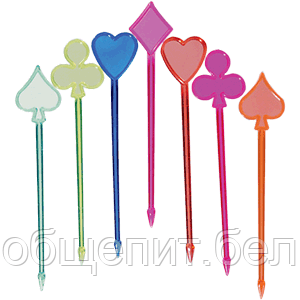 Пики для канапе «Карта» [400шт] L=9см; разноцветные