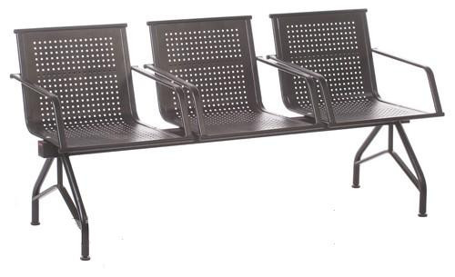 Кресло для зала ожидания тройная секция перфорированных сидений - фото 1 - id-p6701450