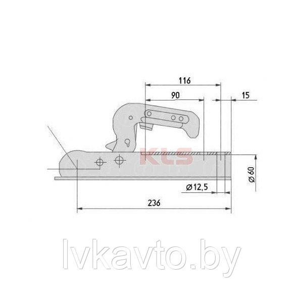 СЦЕПНАЯ ГОЛОВКА AL-KO AK7/B, ДЫШЛО Ø 60 ММ, ШАР Ø 50 ММ - фото 4 - id-p42846948