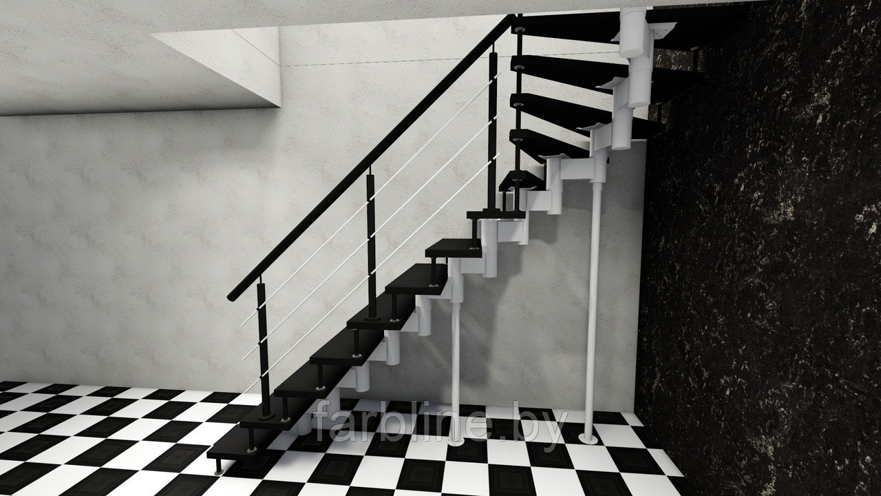 Модульная лестница, лестница в дом на 14 ступеней - фото 2 - id-p6530842