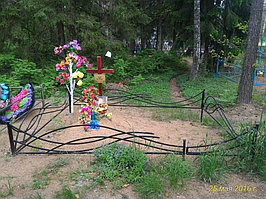 На месте захоронения была установлена металлическая ограда. 