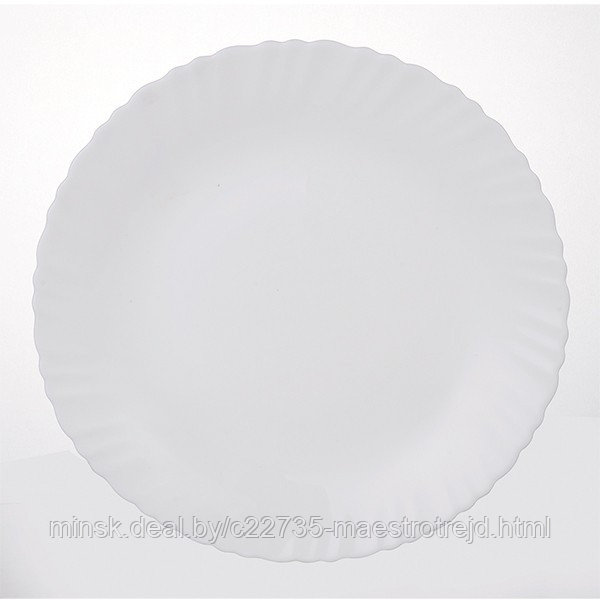 Тарелка White-2  жаропрочное стекло 21,25 см Mr-38571-02 Maestro