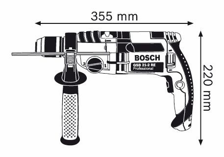 Ударная дрель - BOSCH GSB 21-2 RE Professional - фото 2 - id-p1550172