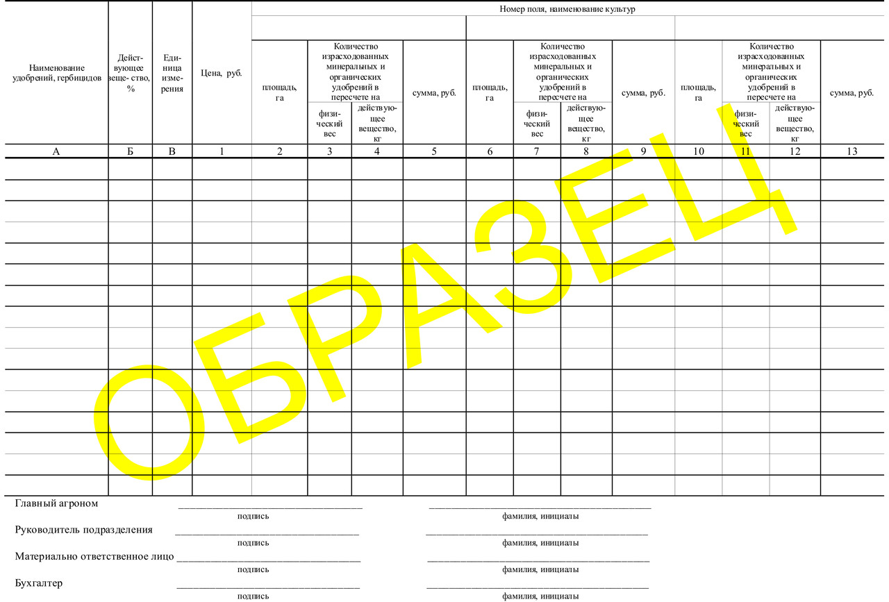 АКТ об использовании минеральных, органических и бактериальных удобрений и гербицидов - фото 2 - id-p43048893