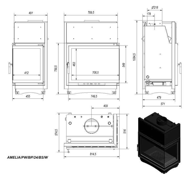 Топка Kratki Amelia 24 кВт W - фото 3 - id-p30709232