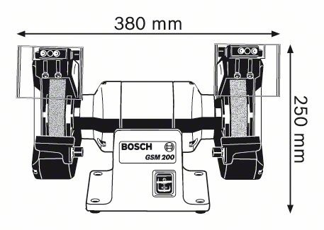 Точило с двумя шлифовальными кругами- BOSCH GSM 200 Pro - фото 2 - id-p1569109