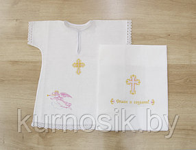Комплект крестильный рубашка+пеленка (ручная работа)