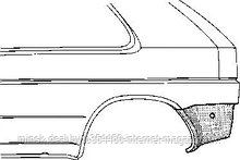 Панель ремонтная задняя левая VW GOLF 2/JETTA 2 08.1983-07.1991