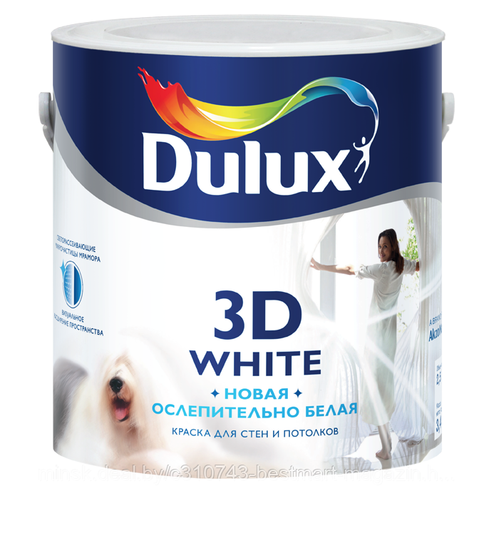 Dulux 3D White - Ослепительно Белая - 5л. (2,5л./10л.) - Краска для стен и потолков - фото 1 - id-p43291322