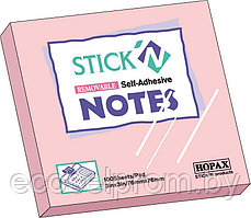 Блок самоклеящийся бумажный Hopax 21148 76x76мм 100лист. 70г/м2 пастель розовый