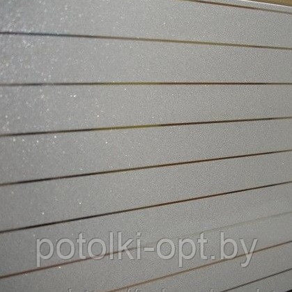 Реечный потолок серебристый металлик с металлической полоской (S-дизайн) - фото 2 - id-p5331712