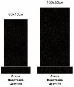 Стандартные размеры памятников 