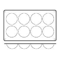 Форма кондитерская «Полусфера» [8ячеек] силикон; D=6,H=3,L=29.5,B=17.5см; кирпичн.