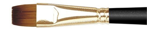 Кисть синтетика плоская "под колонок" 7 (короткая ручка), ПАЛИТРА