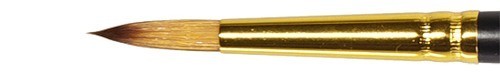 Кисть синтетика "под колонок" круглая 2 (короткая ручка), ПАЛИТРА