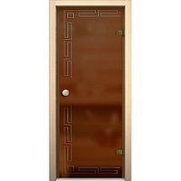 Стеклянные двери в парную с рисунком "София" (АКМА)