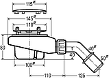 СИФОН ДЛЯ ПОДДОНА 90 VIEGA TEMPOPLEX 575601, С ОТВОДОМ 45 ГРАД, ВЫСОТА 80 ММ, 0,64 Л/СЕК, фото 2