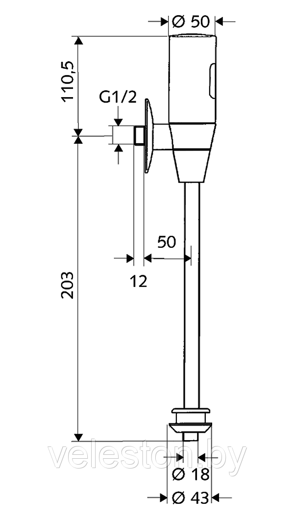 Кран смывной сенсорный Schelltronic для писсуара 6V Schell Schelltronic 011130699 - фото 2 - id-p44232161