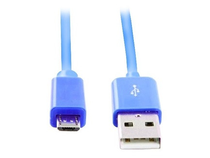 Дата-кабель Smartbuy USB - micro USB длина 1,2 м, голубой (iK-12c blue) - фото 1 - id-p44244964