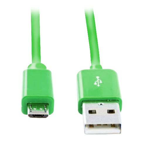 Дата-кабель Smartbuy USB - micro USB длина 1,2 м, зеленый (iK-12c green) - фото 1 - id-p44244966