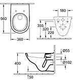 Унитаз подвесной O'Novo в сборе с крышкой Soft Closing, с системой AQUAREDUCT ®, weiss alpin, единая упаковка, фото 2