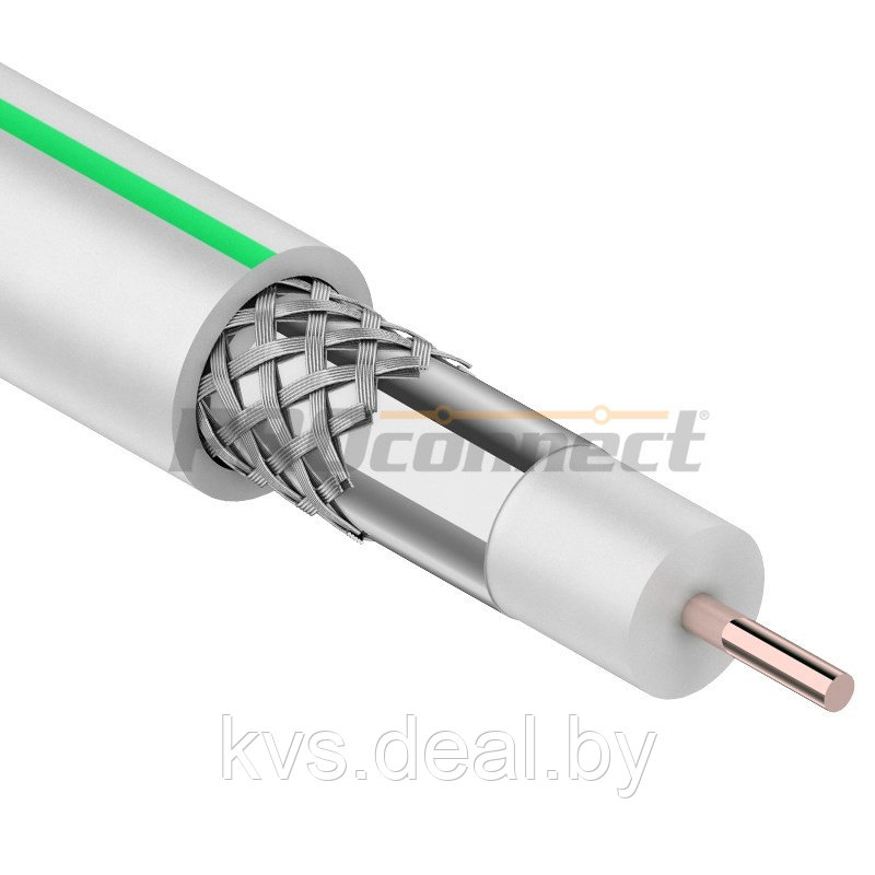 Кабель SAT 703B+CCS/Al/Al, 75%, 75 Ом, 100м., белый CABLETECH - фото 1 - id-p44399997