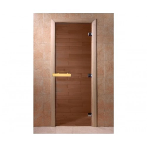 Стеклянная Дверь в баню 700*1900 DoorWood (Бронза мат, стекло 8мм, 3 петли) - фото 1 - id-p44400360