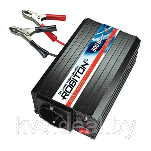 Автомобильный инвертор (преобразователь напряжения 12В-220В) Robiton R500 500W с USB выходом - фото 2 - id-p44405220