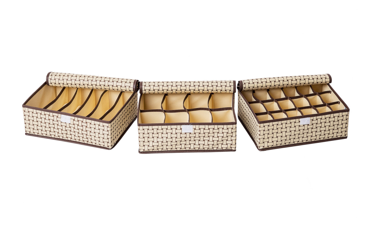 Органайзеры для белья: набор из 3-х коробок - фото 1 - id-p29622455