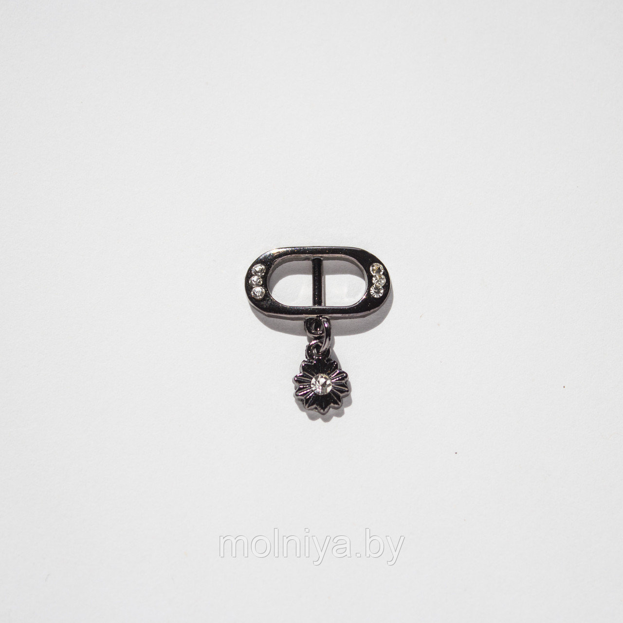 Пряжка металлическая декоративная 10 мм (черный никель)