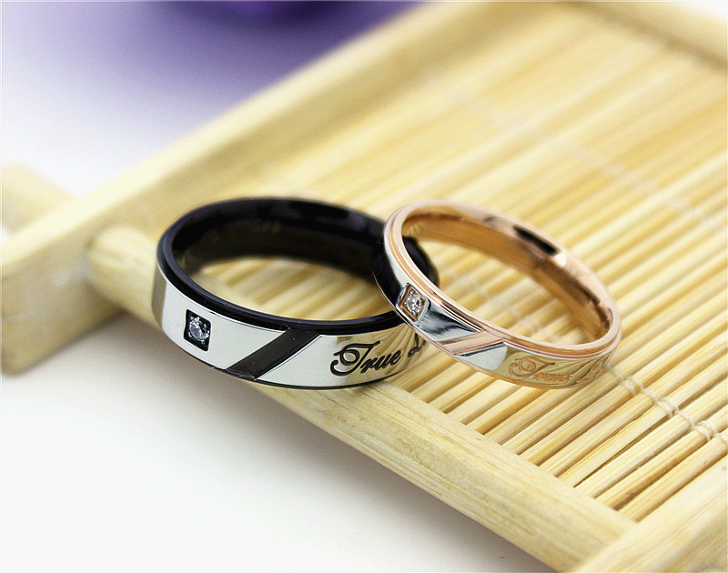 Парные кольца для влюбленных "Неразлучная пара 109" с гравировкой "Настоящая любовь" - фото 4 - id-p33139722