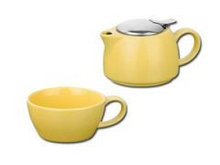 Чайный набор из керамики желтого цвета для нанесения логотипа