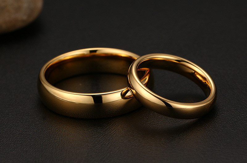 Парные кольца "Обручение Gold Premium" из вольфрама