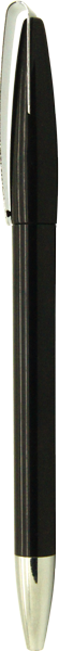 Пластиковая шариковая ручка черного цвета с металлическими элементами. Для нанесения логотипа - фото 3 - id-p44675551