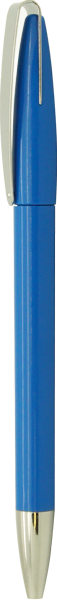 Пластиковая шариковая ручка голубого цвета с металлическими элементами. Для нанесения логотипа - фото 2 - id-p44675521