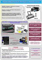 ПЛАКАТ по охране труда  №145 Требования безопасности при работе на принтере и факсе р-р 40*57 см, на пластике