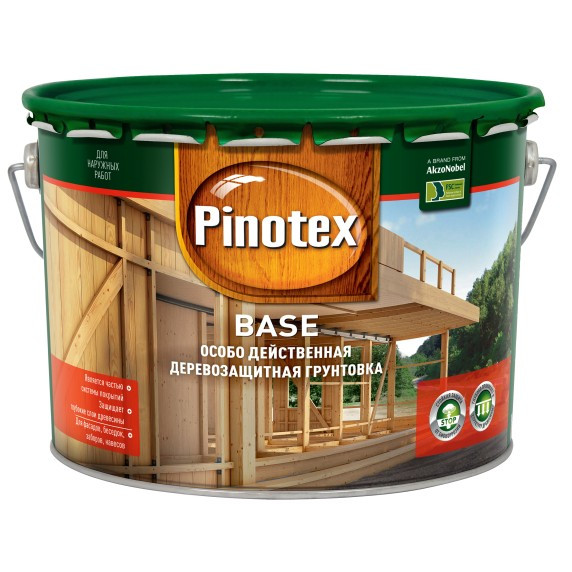 Pinotex Basse 9l Грунт-антисептик по дереву - фото 1 - id-p44832868