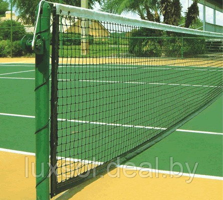 Сетка для тенниса безузловая 12.6х1.08 м, лента ПВХ, шнур, яч. 40х40 мм, 2.2 мм, (белая), РБ - фото 1 - id-p1686189