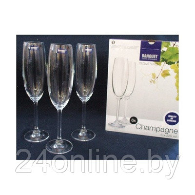 Набор бокалов для шампанского "Banquet" 6 шт. 220 мл