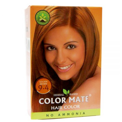 Краска для волос Color Mate Golden Brown 9.4 Золотисто-Коричневый, 5 саше по 15 г - на основе хны - фото 1 - id-p45016093