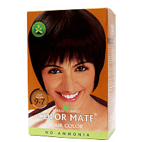 Краска для волос Color Mate Light Brown 9.7 Русый, 5 саше по 15 г - на основе индийской хны