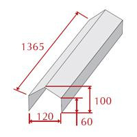 Коньковый элемент ребровой,Метробонд L-1365мм. (1265мм*), ширина 120мм. - фото 2 - id-p45071564