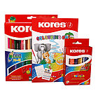 Набор цветные карандаши 24шт +мелки 12шт + КНИЖКА - раскраска  KORES (СМ)  