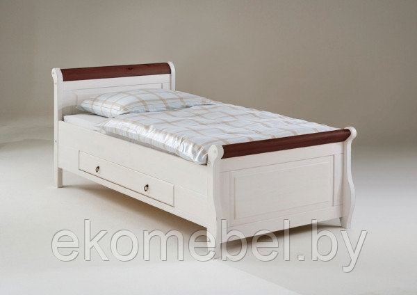 Кровать "Мальта" с ящиками (100х200 см) Массив сосны