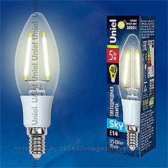 LED-C35-5W/WW/E14/CL PLS02WH Лампа светодиодная : Форма "свеча", прозрачная колба. Материал корпуса пластик.