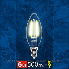 LED-C35-6W/WW/E14/CL PLS02WH Лампа светодиодная : Форма "свеча", прозрачная колба. Материал корпуса пластик.