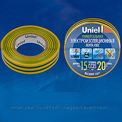 UIT-135P 20/15/01 YGR Изоляционная лента Uniel 20м : 20м, 15мм, 0,135мм, 1шт, цвет Желто-Зеленый