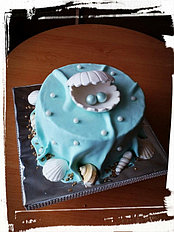 Создание торта с морской тематикой с помощью молдов 3