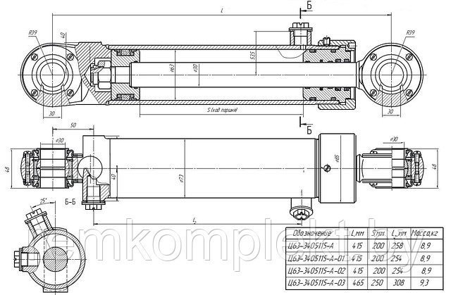 РК 67 Ремкомплект уплотнений рулевого цилиндра Ц63-3405115 (63*30-250) тракторов МТЗ - фото 3 - id-p1702114